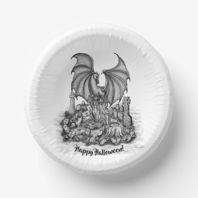 Dragon with Zombie Paper Plate (Front)