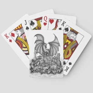 Dragon with Zombie Playing Cards