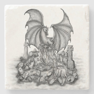 Dragon with Zombie Stone Coaster