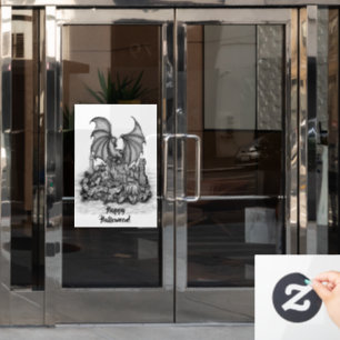 Dragon with Zombie Window Cling