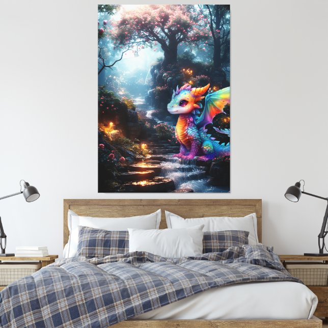 Dragon World  Canvas Print (Insitu(Bedroom))