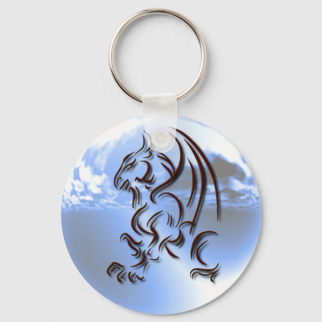 Dragon World Design Keychain (Front)