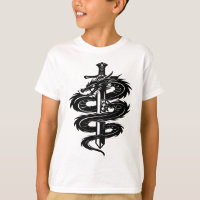 Dragon Wrapped Sword Tattoo Style