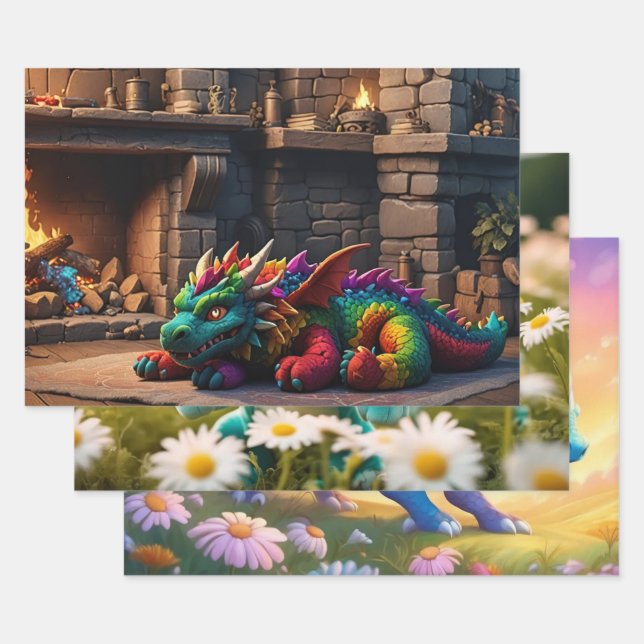 Dragon Wrapping Paper Sheet (Set)