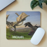 Dragon Wyvern Battle Fantasy Mouse Mat<br><div class="desc">This design may be personalized by choosing the customize further option to add text. Contact me at colorflowcreations@gmail.com if you with to have this design on another product. Purchase my original abstract acrylic painting for sale at www.etsy.com/shop/colorflowart. See more of my creations or follow me at www.facebook.com/colorflowcreations, www.instagram.com/colorflowcreations, www.twitter.com/colorflowart, and...</div>