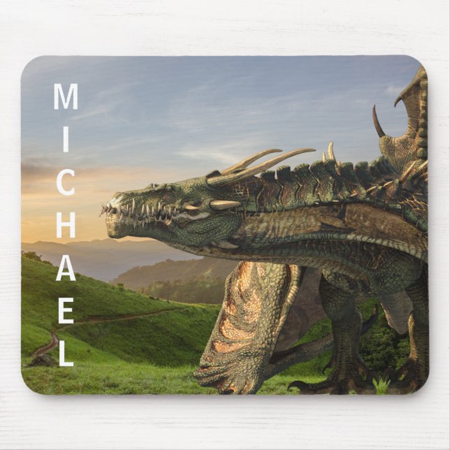 Dragon Wyvern Personalised  Mouse Mat (Front)