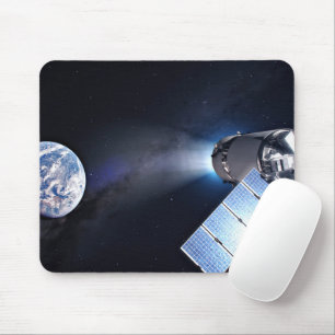 Dragon Xl Spacecraft With Planet Earth In Distance Mouse Mat