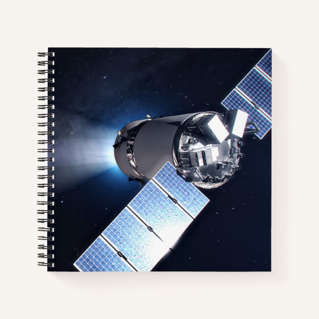 Dragon Xl Spacecraft With Planet Earth In Distance Notebook (Front)