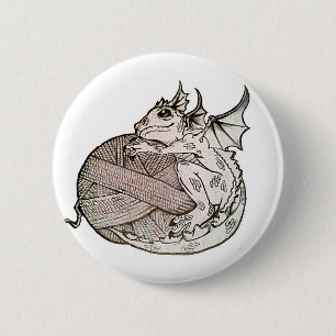 dragon yarn 6 cm round badge