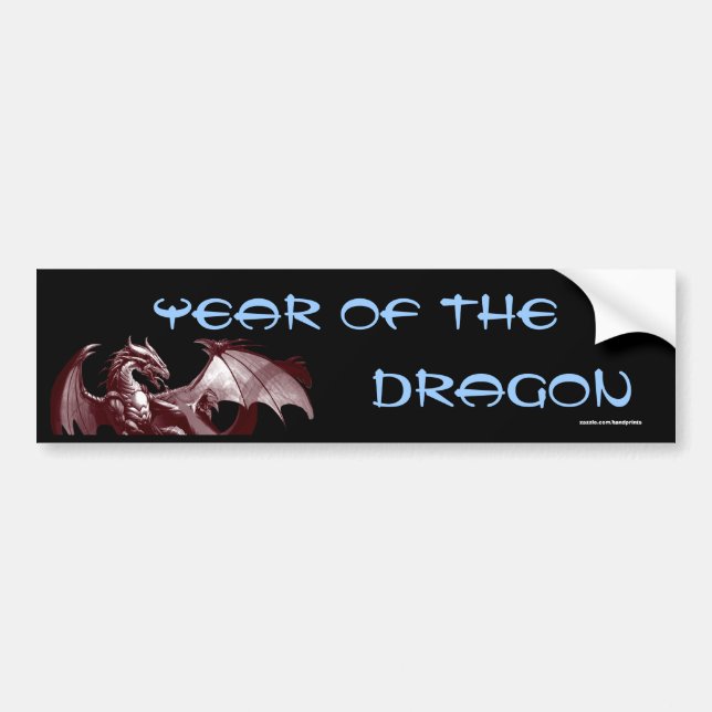 Dragon "Year of the Dragon" Fantasy Bumpersticker Bumper Sticker (Front)