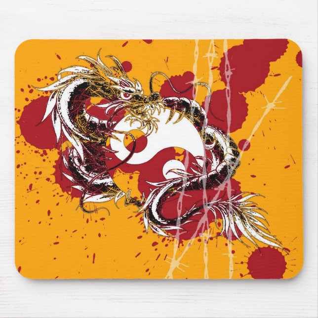 dragon yin yang mouse mat (Front)