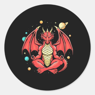 Dragon Yoga Pose Meditation Dragon Do Yoga On Spac Classic Round Sticker