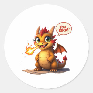Dragon You Rock Classic Round Sticker