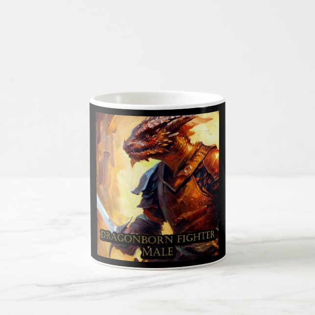 Dragonborn Fighter Male Coffee Mug (Center)