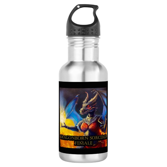 Dragonborn Sorcerer Female 532 Ml Water Bottle (Front)