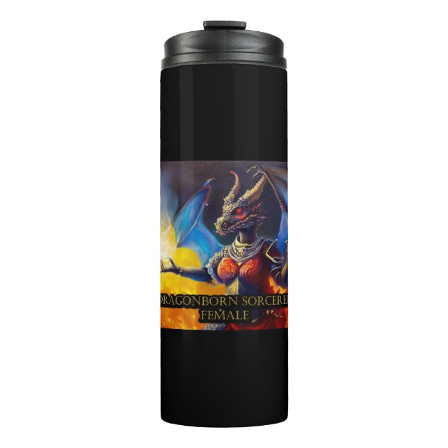 Dragonborn Sorcerer Female Thermal Tumbler (Front)