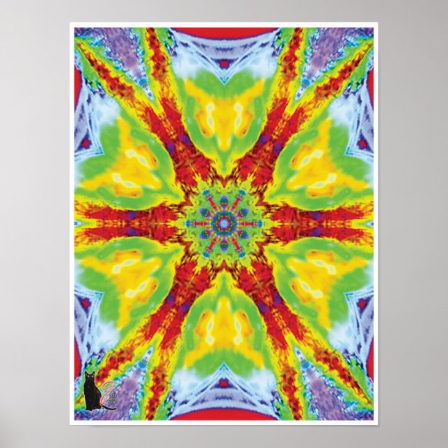 Dragoneye Kinetic Collage Kaleidoscope Poster (Front)