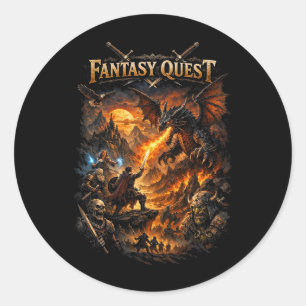 Dragonfire Quest Classic Round Sticker