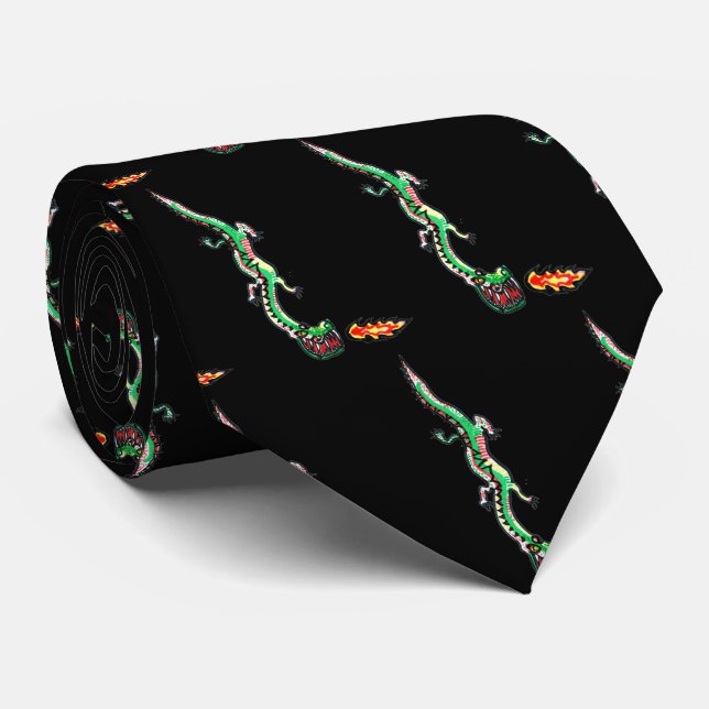 DragonFire Tie (Black) (Rolled)
