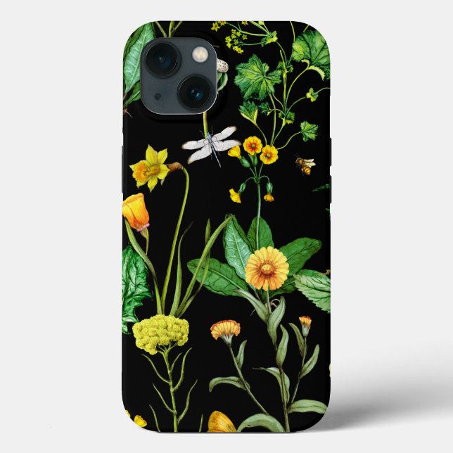 Dragonflies and Bees on Herb Plants Case-Mate iPhone Case (Back)