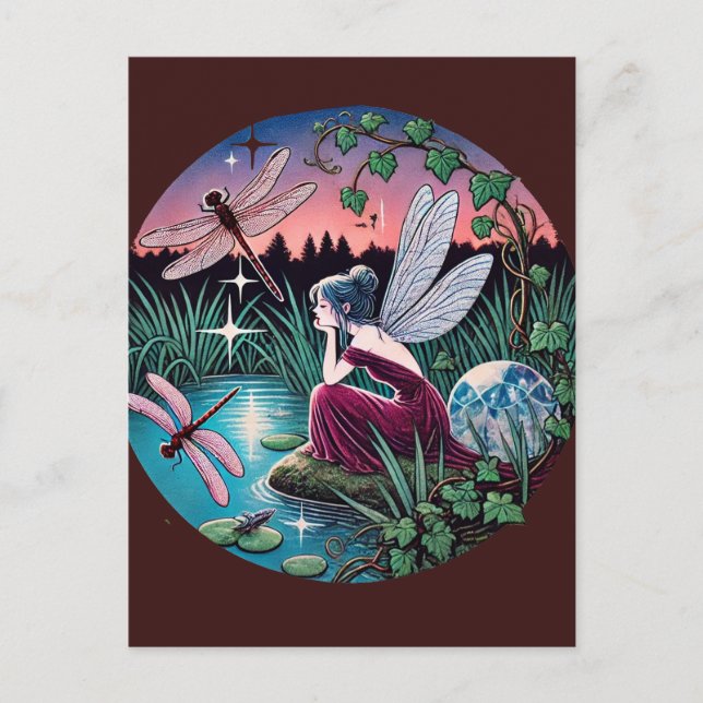 Dragonflies and Fairy                              Postcard (Front)