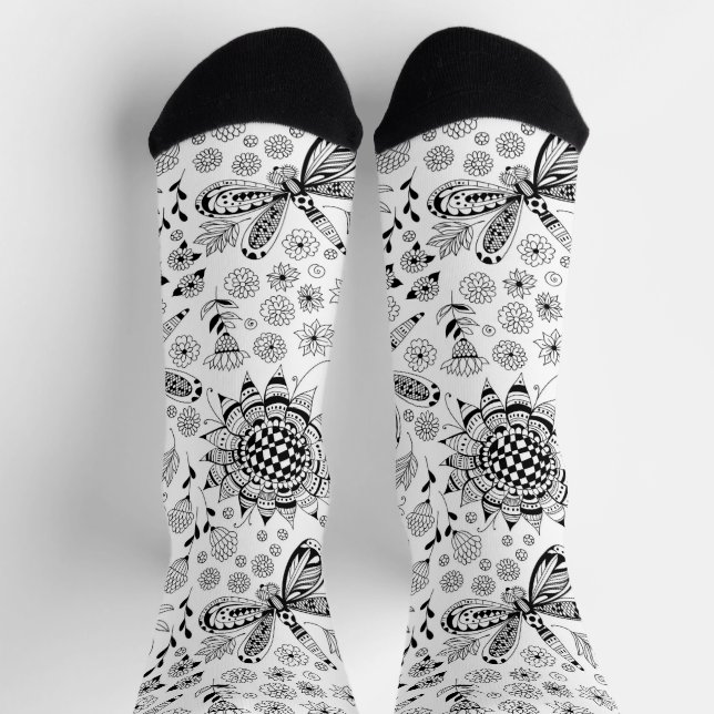 Dragonflies and flowers socks (Top)