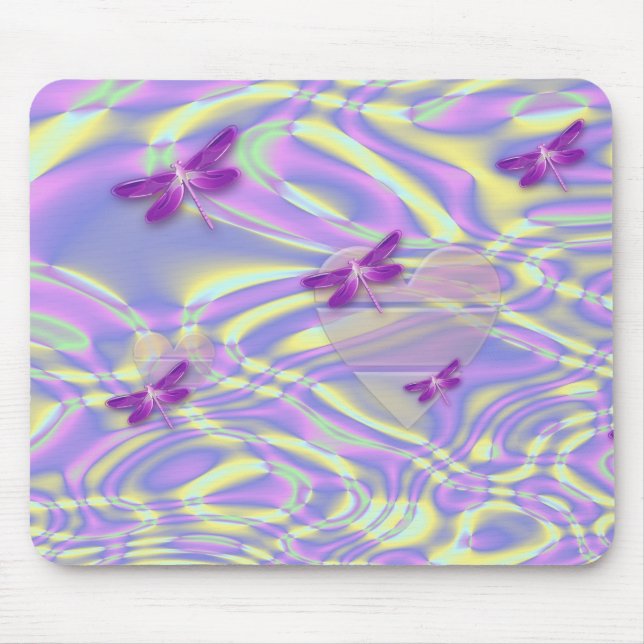 Dragonflies and Hearts Mouse Mat (Front)