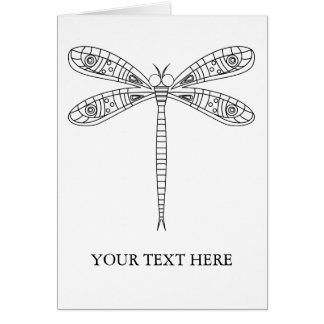 Dragonflies and Lilies Colouring Card