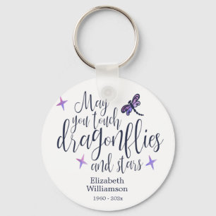 Dragonflies And Stars Quote Memorial Key Ring