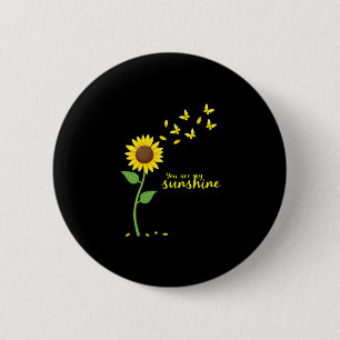 Dragonflies and Sunflower You Are My Sunshine (1) 6 Cm Round Badge