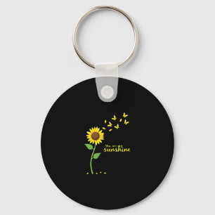 Dragonflies and Sunflower You Are My Sunshine (1) Key Ring