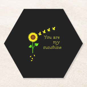 Dragonflies and Sunflower You Are My Sunshine (2) Paper Coaster