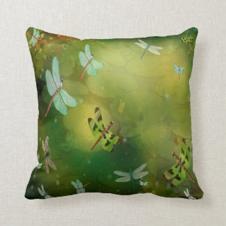 Dragonflies and Water Lillies Artwork Cushion