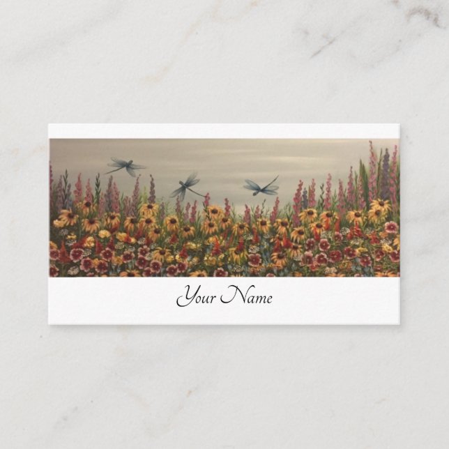 Dragonflies and wildflowers enclosure card (Front)
