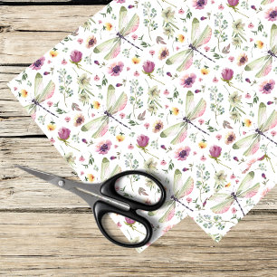 dragonflies and wildflowers  tissue paper