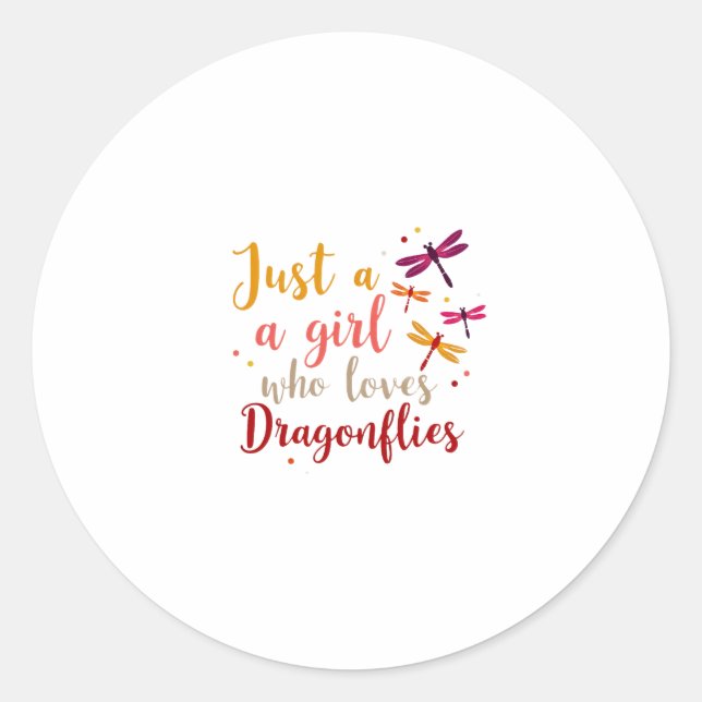 Dragonflies Animals Women Gift Idea Dragonfly (1) Classic Round Sticker (Front)