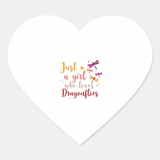 Dragonflies Animals Women Gift Idea Dragonfly (1) Heart Sticker (Front)