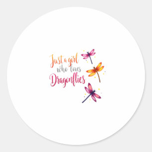 Dragonflies Animals Women Gift Idea Dragonfly (2) Classic Round Sticker