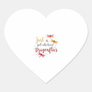 Dragonflies Animals Women Gift Idea Dragonfly (3) Heart Sticker