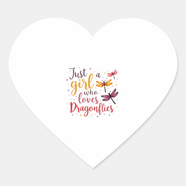Dragonflies Animals Women Gift Idea Dragonfly (4) Heart Sticker (Front)