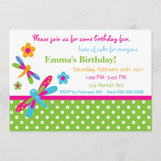 Dragonflies Birthday Invitation 4
