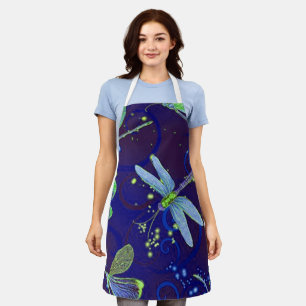 Dragonflies Blue Apron