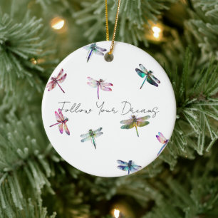 Dragonflies Ceramic Tree Decoration