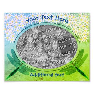Dragonflies Daisies Frame Create Your Own 8x10 Photo Print