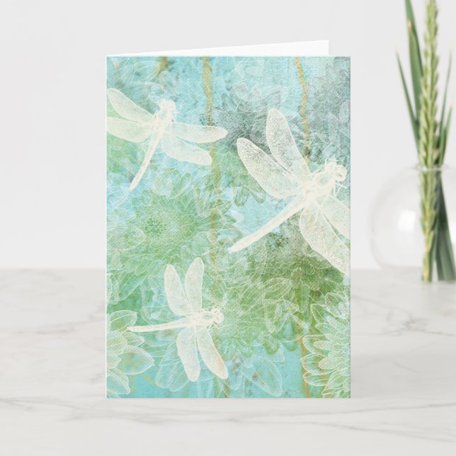 Dragonflies, Damselflies & Flowers Greeting Cards (Front)