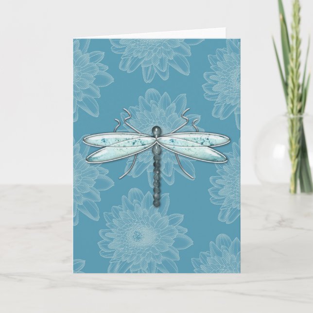 Dragonflies, Damselflies & Flowers Greeting Cards (Front)