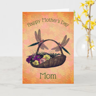 Dragonflies Flower Basket Mother's Day Card
