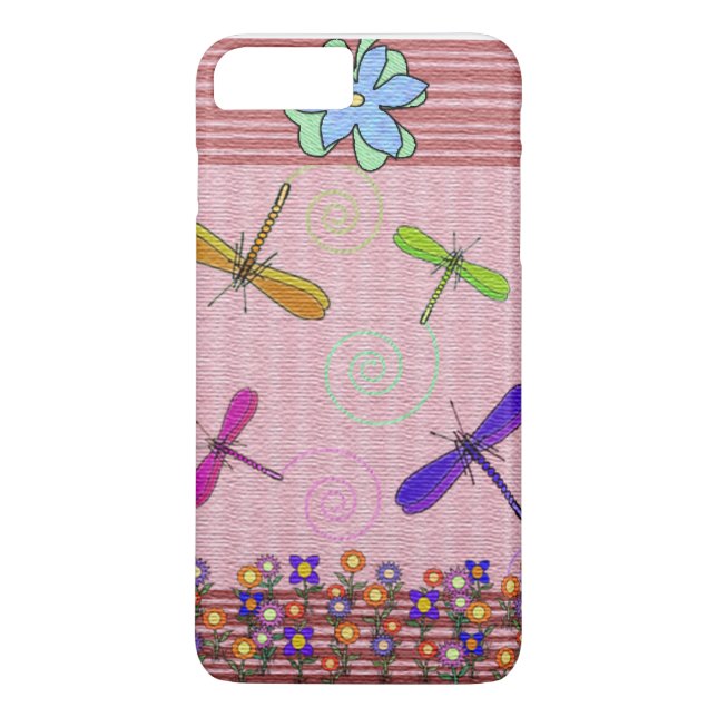 Dragonflies & Flowers Case-Mate iPhone Case (Back)