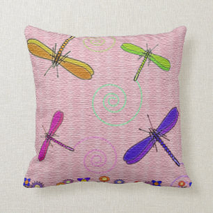 Dragonflies & Flowers Cushion