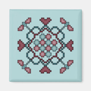 Dragonflies, Hearts and Circles Cross Stitch Patte Magnet